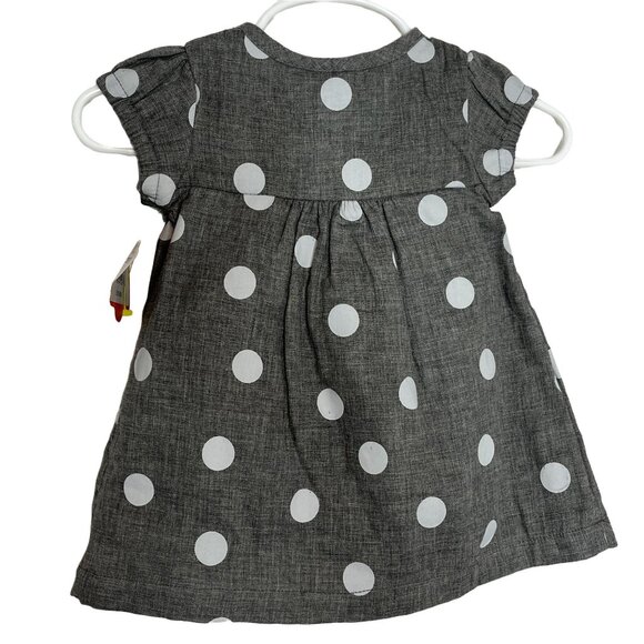 Carters Baby Girls 3M Dress & Cardigan Set Pink Gray Polka Dot Outfit - Picture 4 of 9